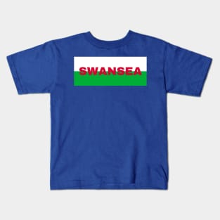 Swansea City in Wales Flag Kids T-Shirt